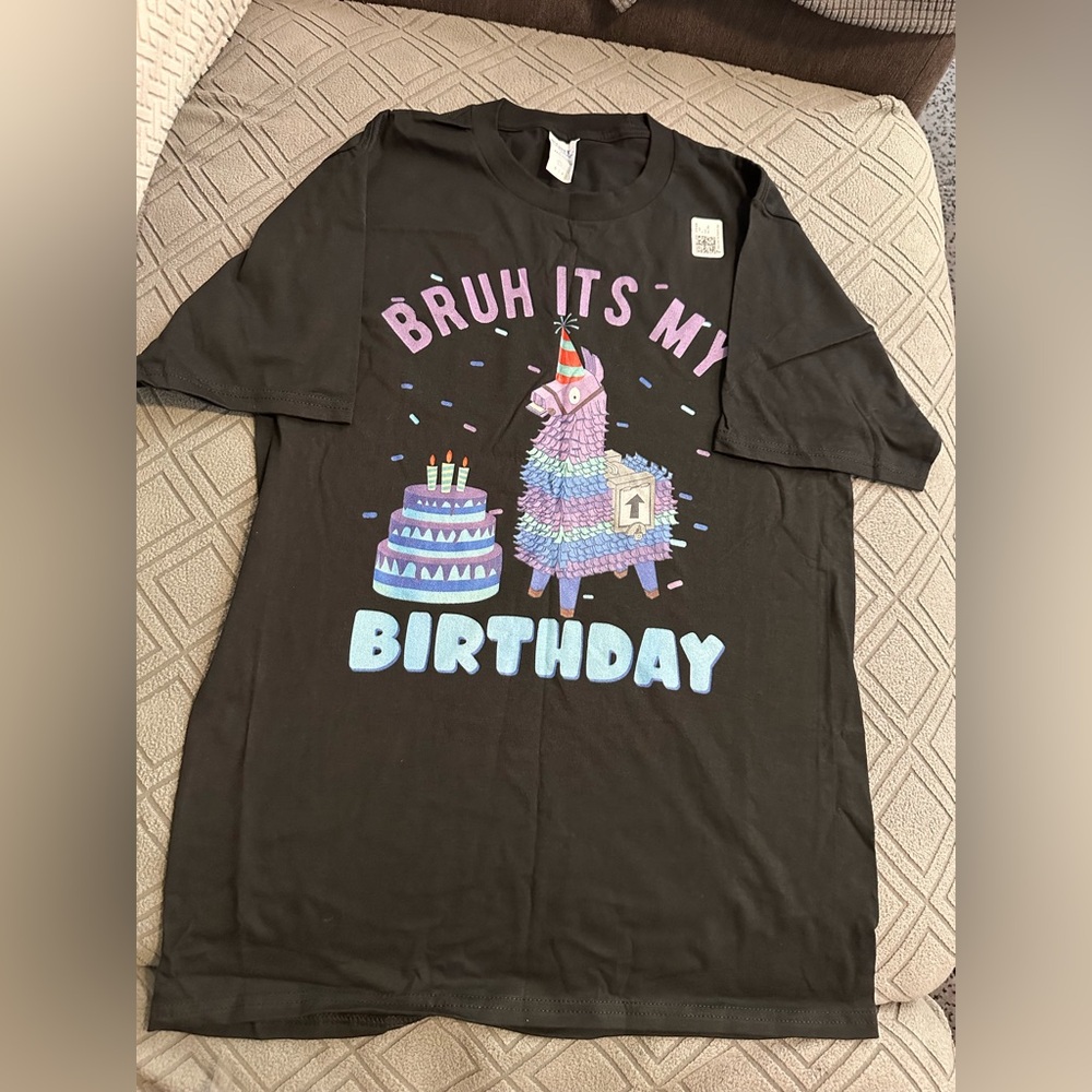 Black T-Shirt with Colorful Birthday Design - Picture 2 of 5